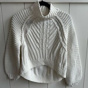 Free people mock neck cropped sweater